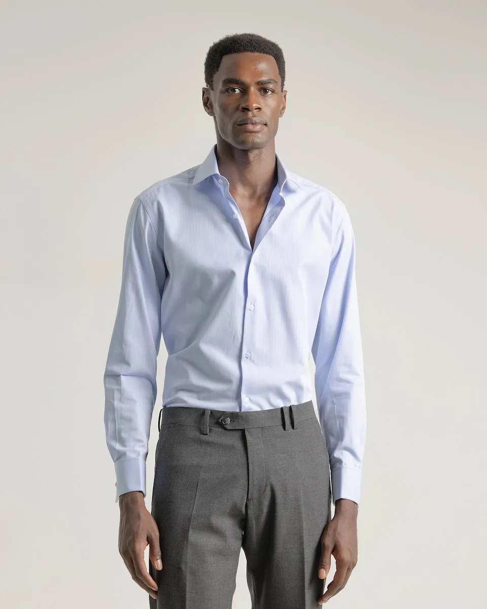 Рубашка с узором «елочка», мужская, с запонками, классический крой, небесно-голубая PuroEgo
Рубашка с узором «елочка», мужская, с запонками, классический крой, небесно-голубая PuroEgo