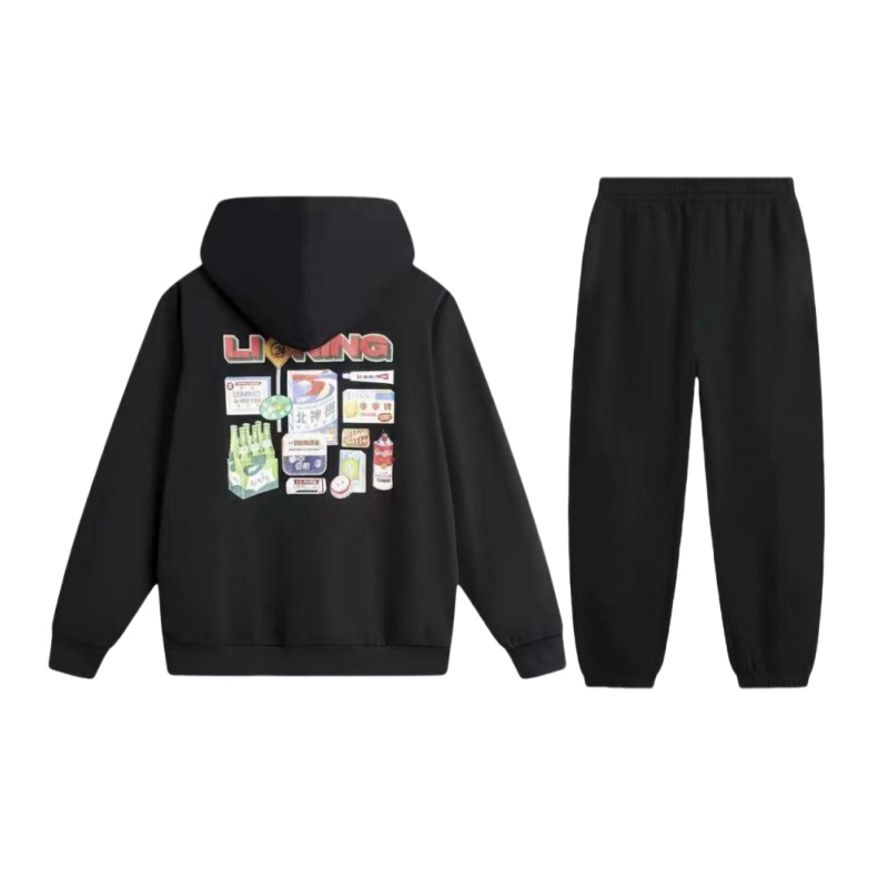 Лининг повседневная спортивная одежда унисекс черная 
Лининг повседневная спортивная одежда унисекс черная