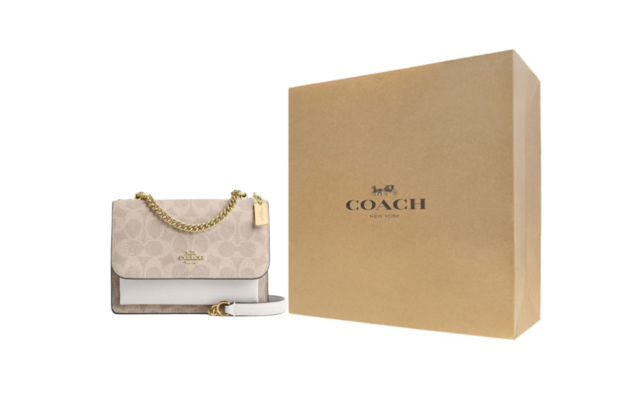 COACH Кожаная мини-сумка кроссбей Klare бежево-белая
COACH Кожаная мини-сумка кроссбей Klare бежево-белая
