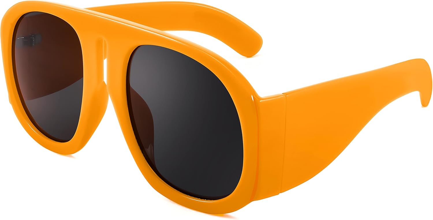 FEISEDY Ретро-модные солнцезащитные очки-авиаторы для женщин и мужчин, увеличенного размера, винтажные, 70-80-х годов, с плоской верхней частью, модель B2745, Yellow Frame/Gray Lens
FEISEDY Ретро-модные солнцезащитные очки-авиаторы для женщин и мужчин, увеличенного размера, винтажные, 70-80-х годов, с плоской верхней частью, модель B2745, Yellow Frame/Gray Lens