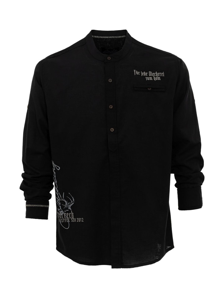 Рубашка с воротником-стойкой JEFF DAVIS черного цвета Hangowear
Рубашка с воротником-стойкой JEFF DAVIS черного цвета Hangowear