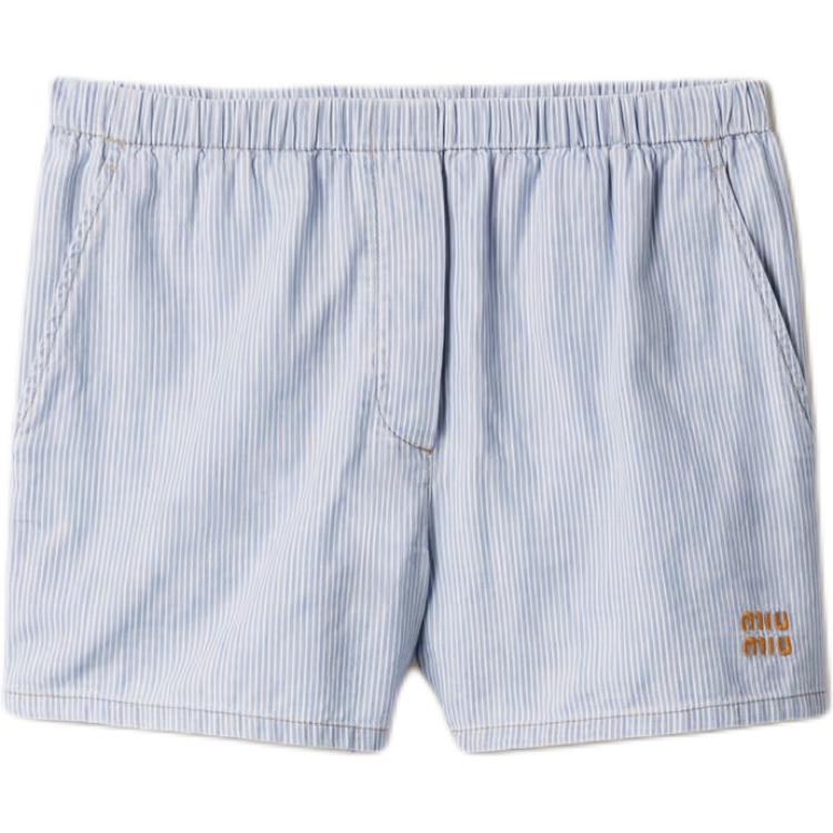Полосатые шорты из шамбри MIU MIU, синий
Полосатые шорты из шамбри MIU MIU, синий