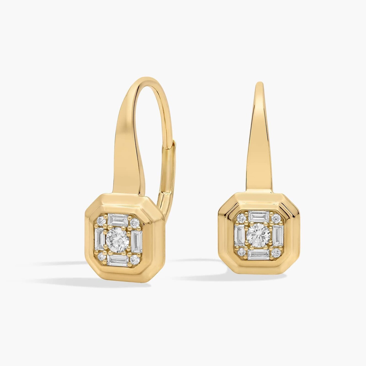 Серьги-подвески с восьмиугольными бриллиантами из желтого золота 14 карат (1/5 карата). Blue Nile
Серьги-подвески с восьмиугольными бриллиантами из желтого золота 14 карат (1/5 карата). Blue Nile