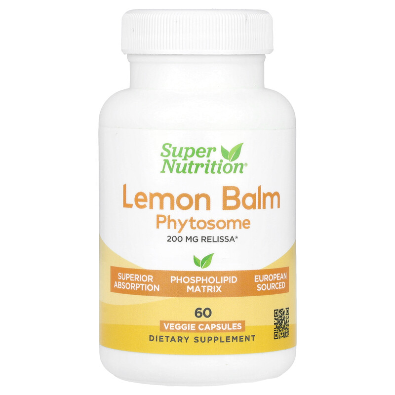 Super Nutrition, Lemon Balm Phytosome, 200 mg, 60 Veggie Capsules
Super Nutrition, Lemon Balm Phytosome, 200 mg, 60 Veggie Capsules
