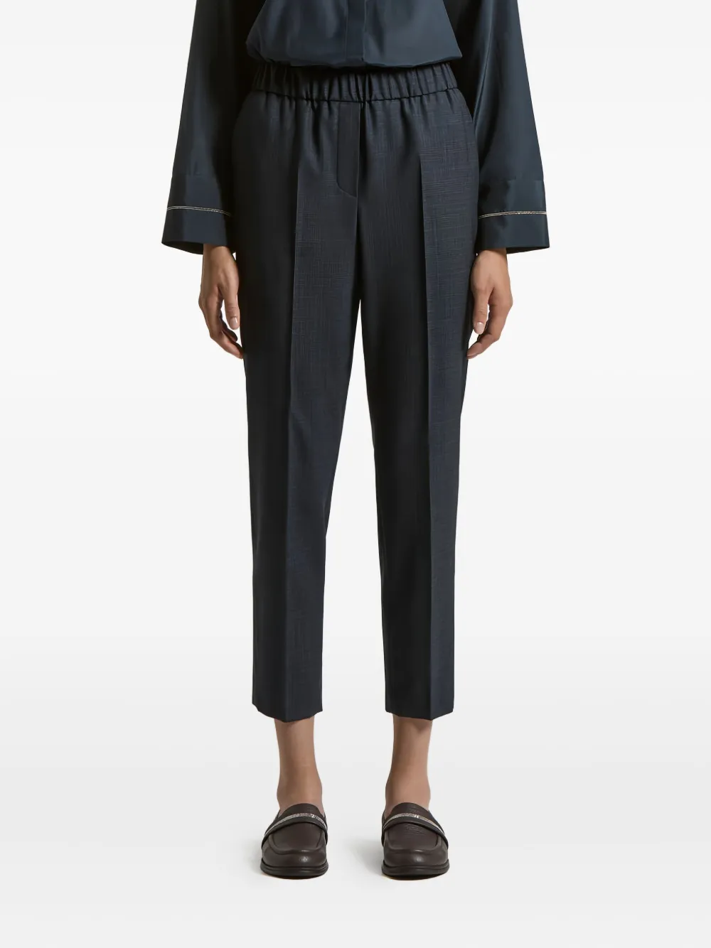 Брюки в клетку на эластичном поясе Peserico, синий
Брюки в клетку на эластичном поясе Peserico, синий