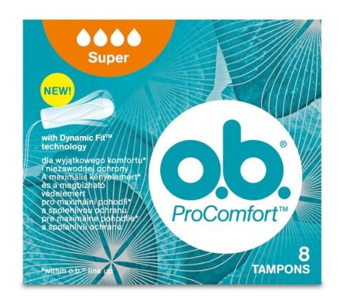 О.б. Тампоны Procomfort Super 8 шт., O.B.
О.б. Тампоны Procomfort Super 8 шт., O.B.