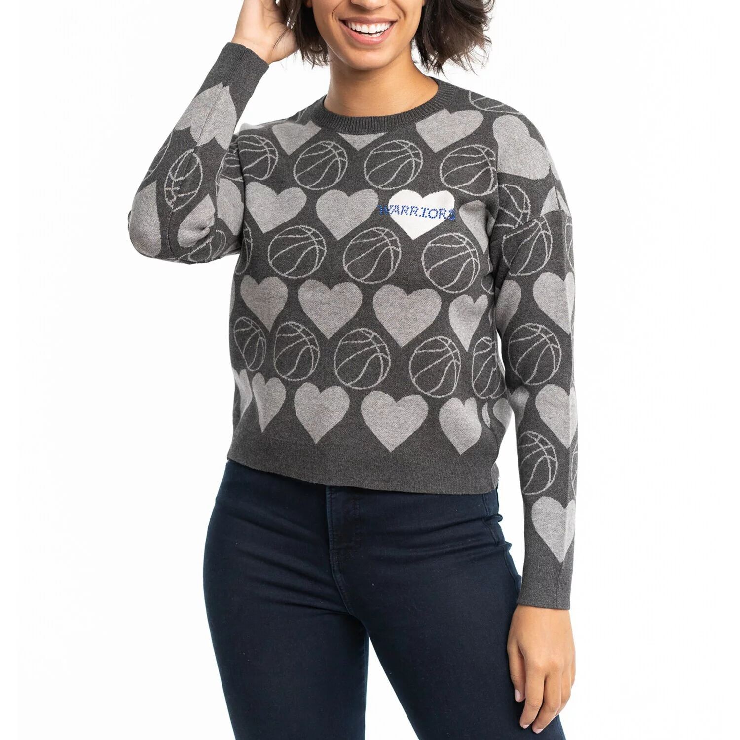 Женский темно-серый пуловер Lusso Golden State Warriors Basketball Love с кристаллами интарсии, свитер
Женский темно-серый пуловер Lusso Golden State Warriors Basketball Love с кристаллами интарсии, свитер