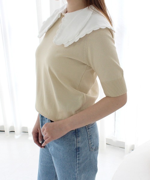 Топ вязаный с двойной оборкой и матросским воротником MODE ROBE, бежевый
Топ вязаный с двойной оборкой и матросским воротником MODE ROBE, бежевый