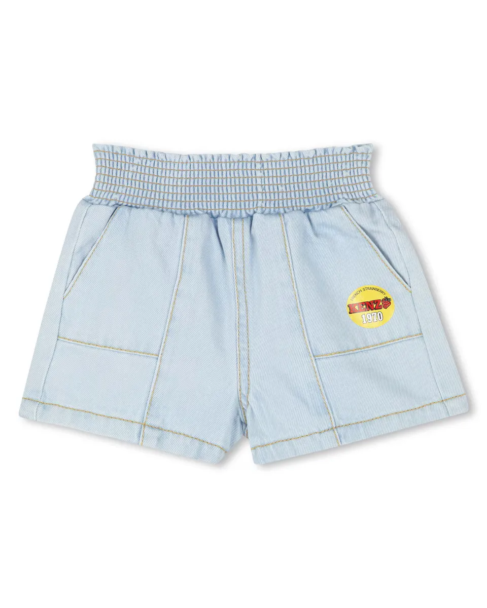 Джинсовые шорты из хлопка для девочек с эластичным поясом Kenzo Kids, голубой
Джинсовые шорты из хлопка для девочек с эластичным поясом Kenzo Kids, голубой