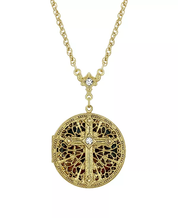 Круглое ожерелье с крестом и кристаллами, покрытыми 14-каратным золотом Symbols Of Faith, white
Круглое ожерелье с крестом и кристаллами, покрытыми 14-каратным золотом Symbols Of Faith, white