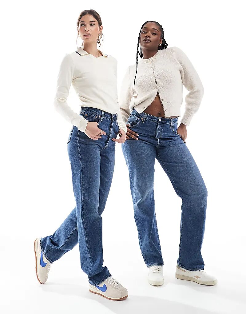 Прямые джинсы с высокой посадкой и прямой ребристостью, средней длины, синего цвета Levi's
Прямые джинсы с высокой посадкой и прямой ребристостью, средней длины, синего цвета Levi's