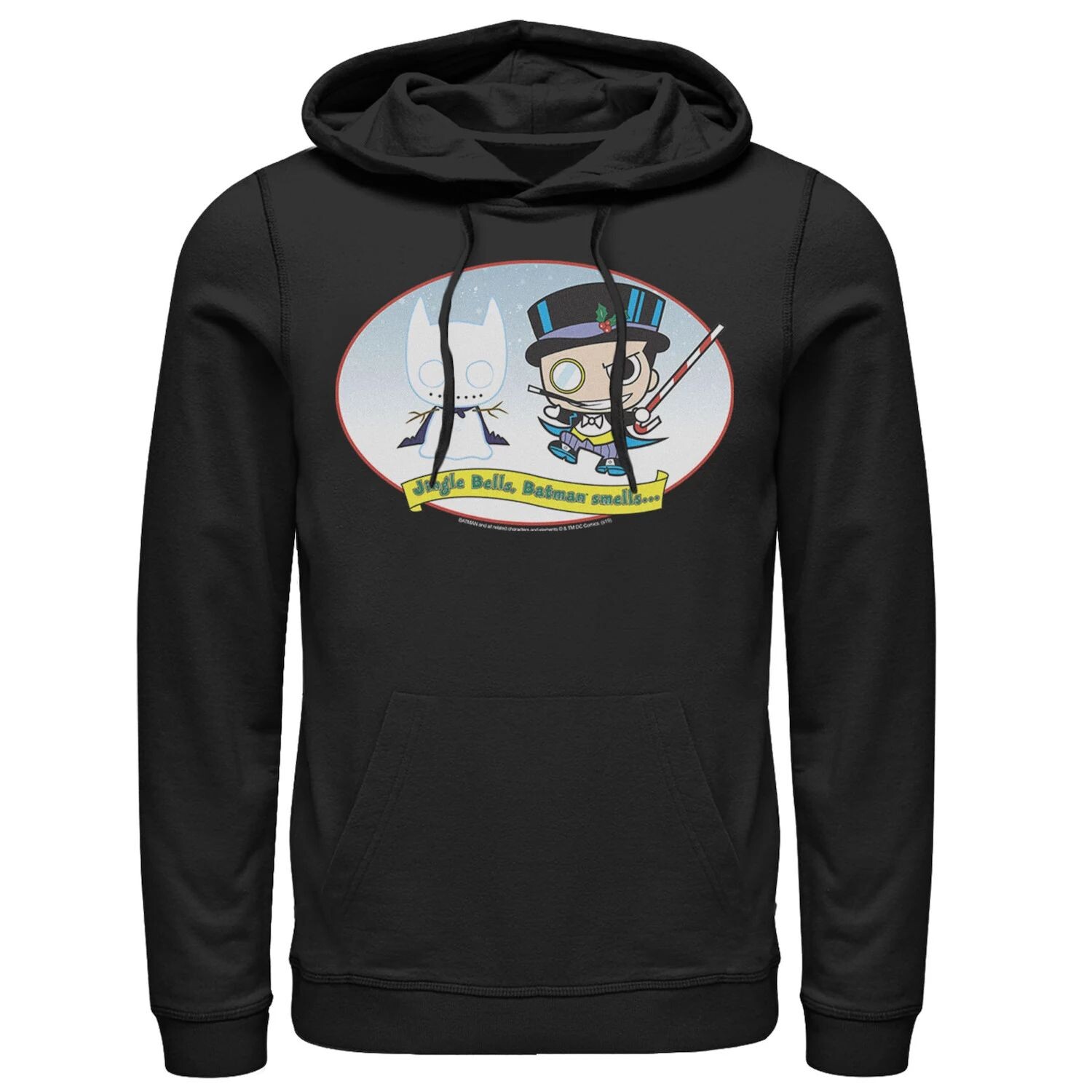 Мужская толстовка с капюшоном DC Comics The Penguin Jingle Bells Batman Smells Christmas, Black Licensed Character, черный 
Мужская толстовка с капюшоном DC Comics The Penguin Jingle Bells Batman Smells Christmas, Black Licensed Character, черный