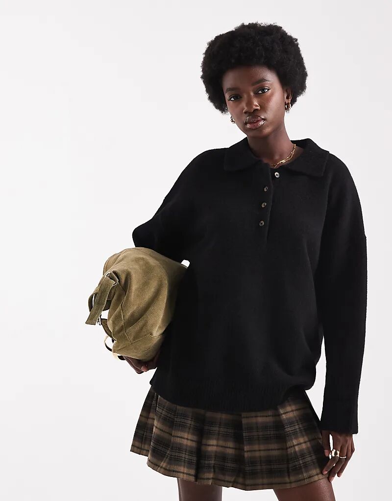 Трикотажная рубашка-поло ASOS DESIGN черного цвета
Трикотажная рубашка-поло ASOS DESIGN черного цвета