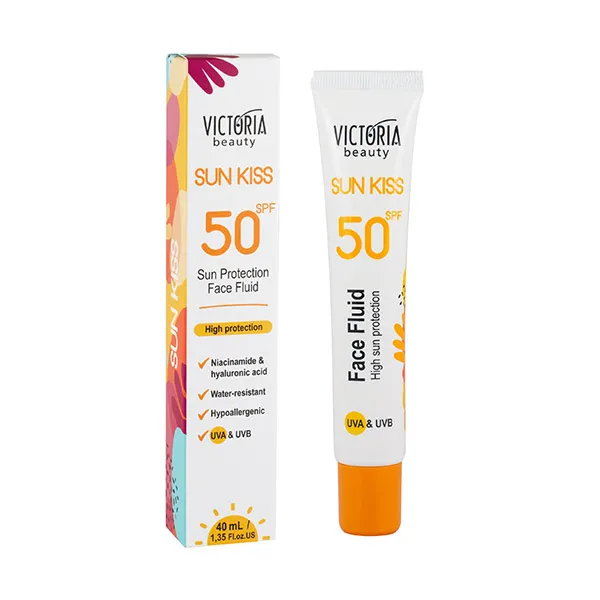 Флюид для лица с защитой от солнца Sun Kiss Spf 50 Victoria Beauty, 40 ml
Флюид для лица с защитой от солнца Sun Kiss Spf 50 Victoria Beauty, 40 ml