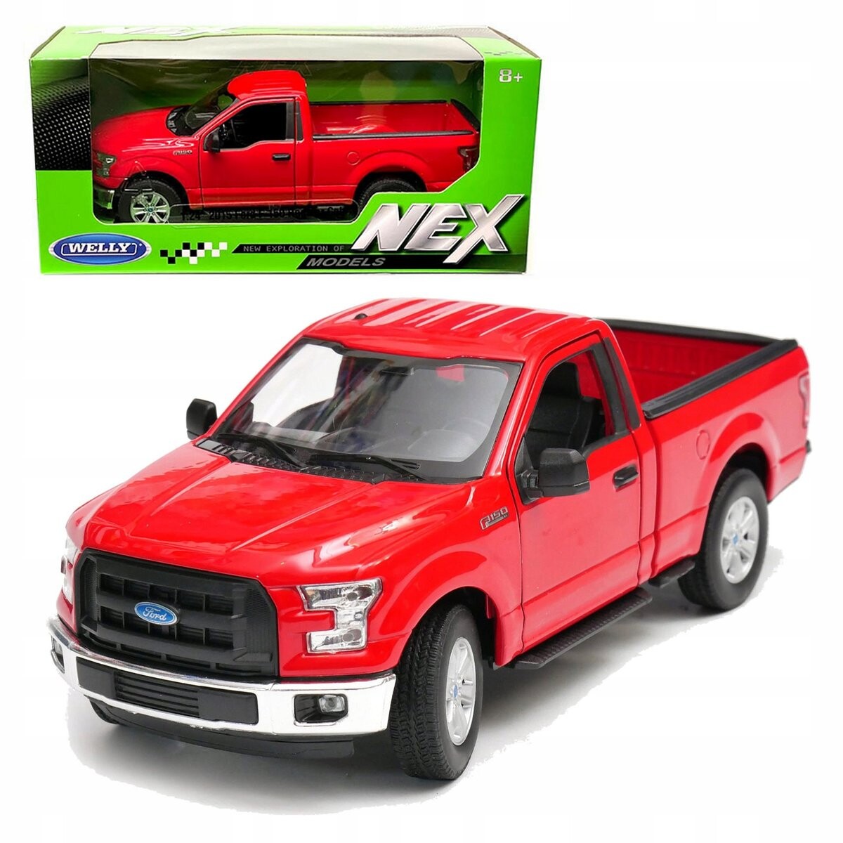 Модель автомобиля Ford F-150 Regular Cub 2015 года в масштабе 1:24 Welly HLO
Модель автомобиля Ford F-150 Regular Cub 2015 года в масштабе 1:24 Welly HLO