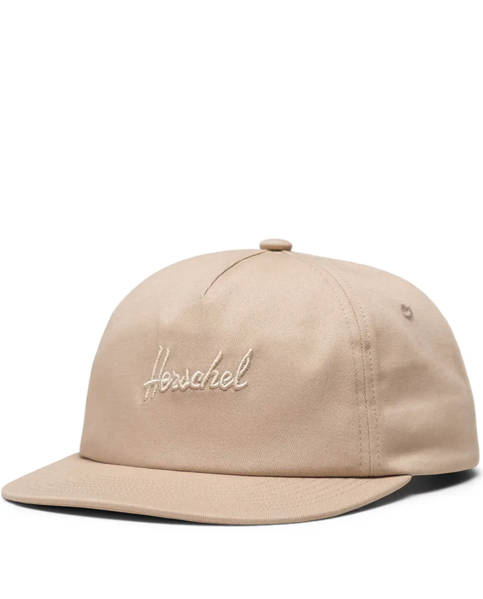 Шапочка унисекс из бежевой ткани с вышивкой Herschel, бежевый
Шапочка унисекс из бежевой ткани с вышивкой Herschel, бежевый