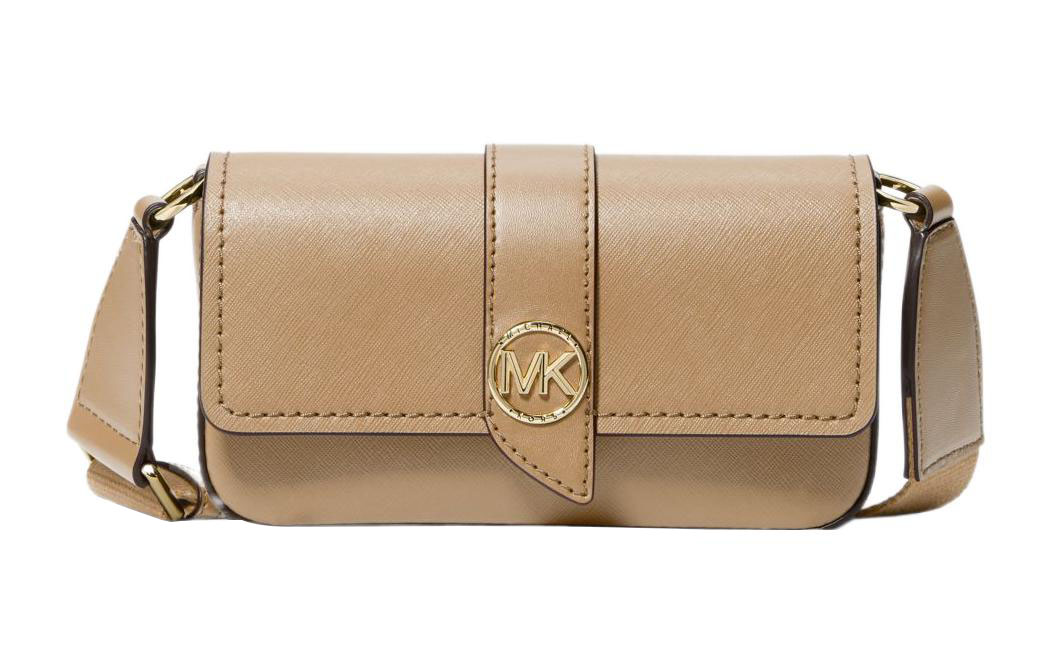 Миниатюрная женская сумка-багет из шагрени Greenwich, через плечо, на пояс, верблюжьего цвета MICHAEL KORS
Миниатюрная женская сумка-багет из шагрени Greenwich, через плечо, на пояс, верблюжьего цвета MICHAEL KORS