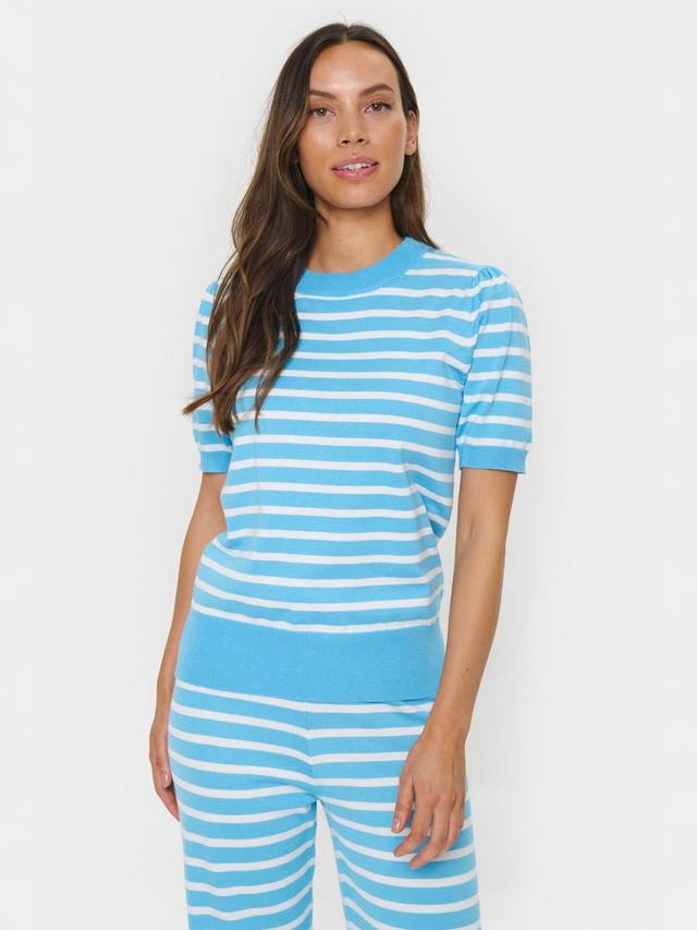 Джемпер с коротким рукавом в полоску от mila Saint Tropez, синий
Джемпер с коротким рукавом в полоску от mila Saint Tropez, синий