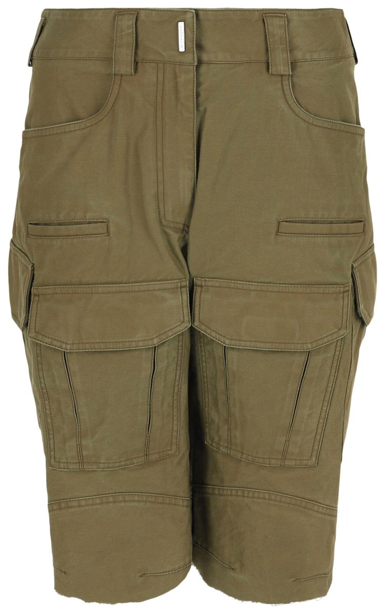Рваные многокарманные шорты-карго Givenchy, оливково-зеленого цвета
Рваные многокарманные шорты-карго Givenchy, оливково-зеленого цвета