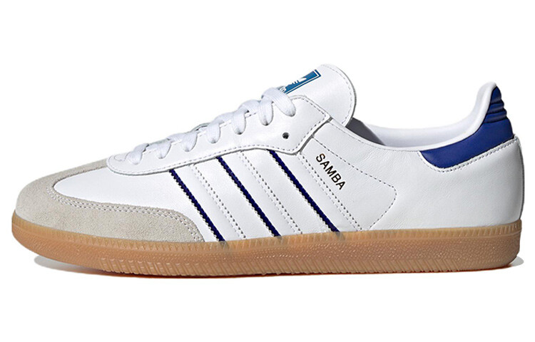 Кроссовки Adidas Originals Samba Leather, белый/синий
Кроссовки Adidas Originals Samba Leather, белый/синий