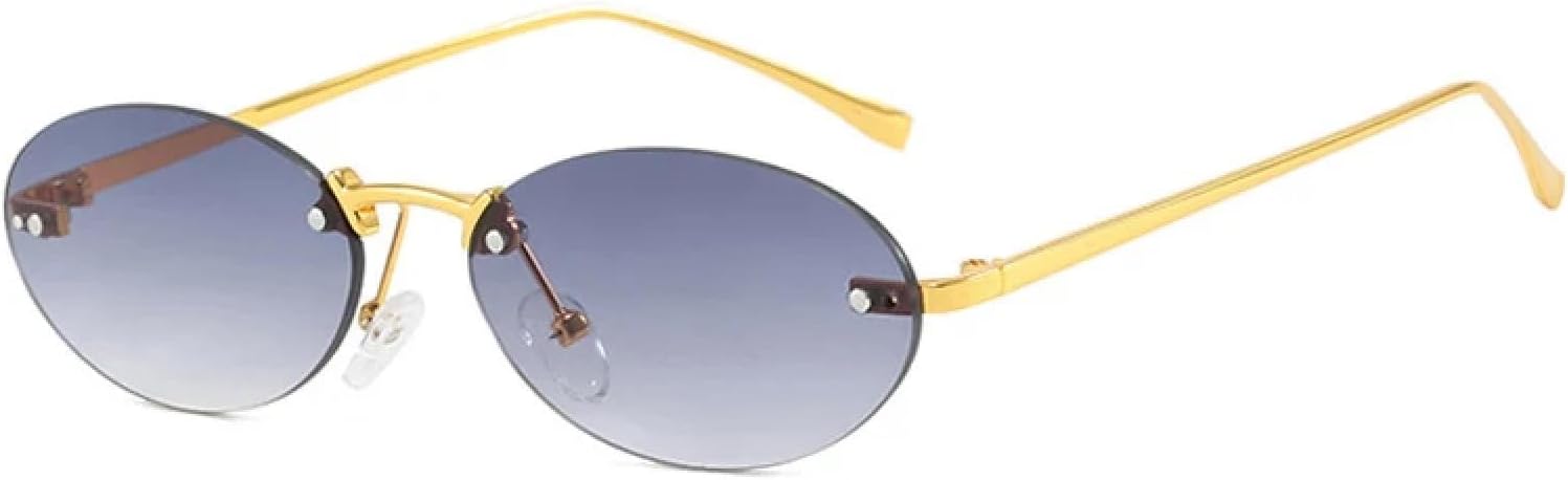 Роскошные модные солнцезащитные очки без оправы в стиле ретро, овальной формы, для женщин, с защитой от УФ-излучения UV400, в стиле панк, для мужчин, солнцезащитные очки для вождения TKKTLLT, Gold Gradient Gray
Роскошные модные солнцезащитные очки без оправы в стиле ретро, овальной формы, для женщин, с защитой от УФ-излучения UV400, в стиле панк, для мужчин, солнцезащитные очки для вождения TKKTLLT, Gold Gradient Gray