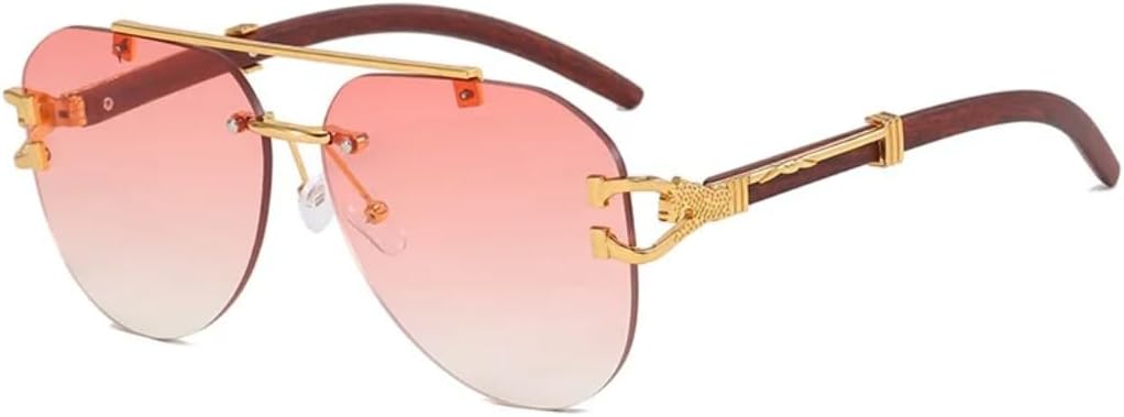 Ретро-солнцезащитные очки без оправы с двойным дужком, овальные, женские, с индивидуальной отделкой под дерево и леопардовым принтом, модные мужские повседневные очки с защитой от УФ-излучения UV400 UATXTAU, Golden Pink
Ретро-солнцезащитные очки без оправы с двойным дужком, овальные, женские, с индивидуальной отделкой под дерево и леопардовым принтом, модные мужские повседневные очки с защитой от УФ-излучения UV400 UATXTAU, Golden Pink