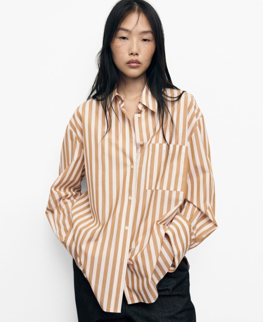 Женская полосатая рубашка оверсайз MANGO, Off White
Женская полосатая рубашка оверсайз MANGO, Off White