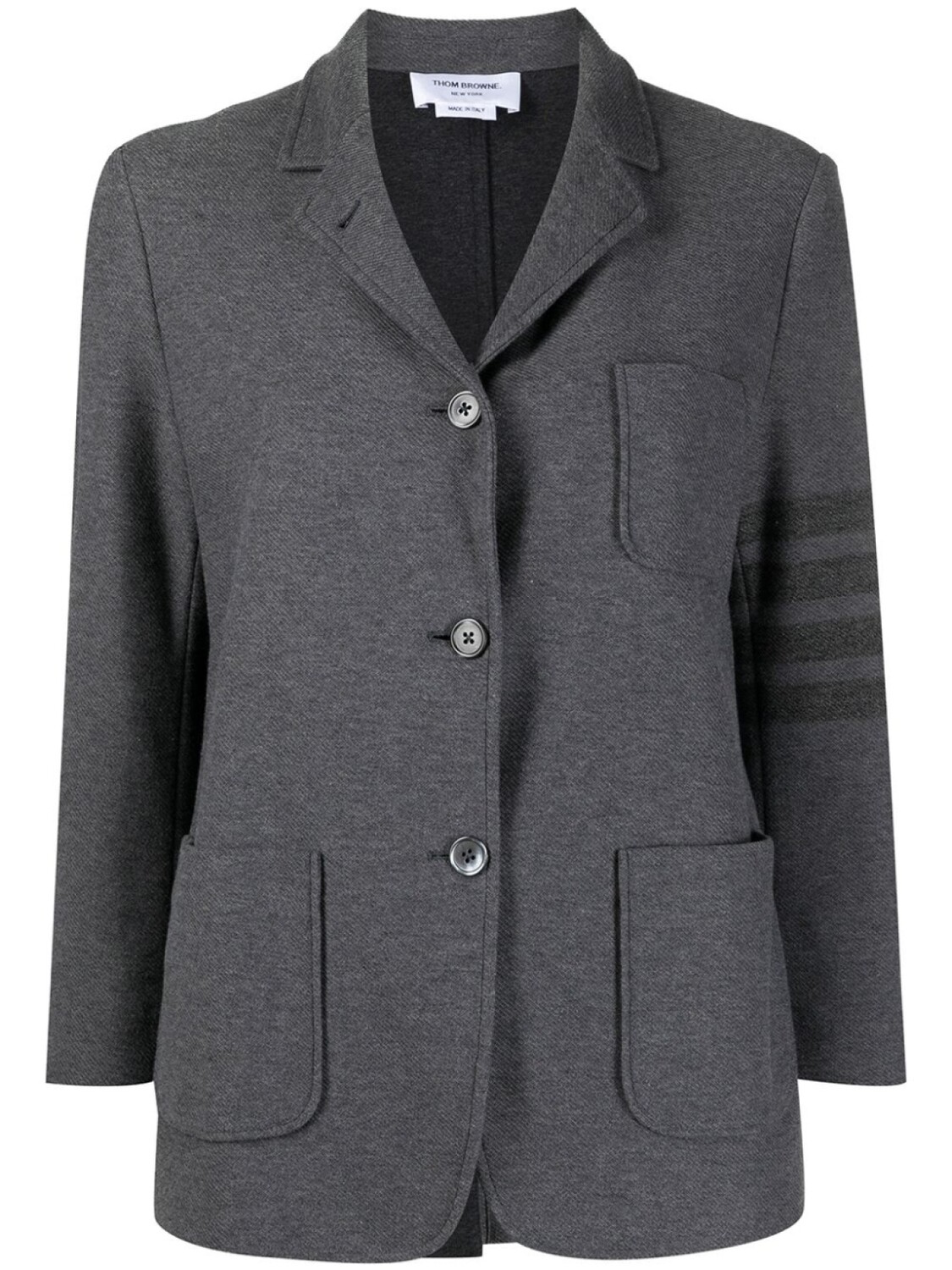 Thom Browne твиловый жакет с полосками 4-Bar, серый
Thom Browne твиловый жакет с полосками 4-Bar, серый