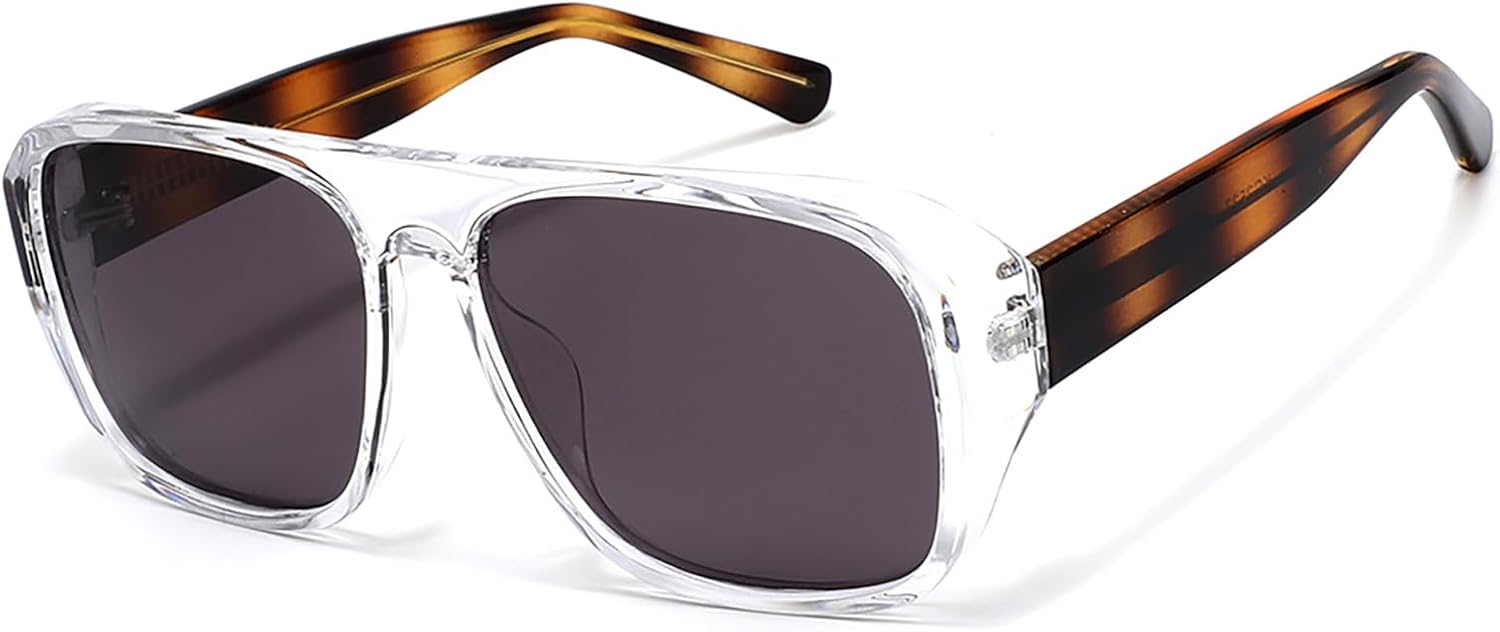 Поляризованные солнцезащитные очки Flat Top 2026 для мужчин и женщин | Квадратные солнцезащитные очки с защитой UV400 | Слегка обтекаемые линзы ONLYZILLA, Clear Frame With Brown Lenses
Поляризованные солнцезащитные очки Flat Top 2026 для мужчин и женщин | Квадратные солнцезащитные очки с защитой UV400 | Слегка обтекаемые линзы ONLYZILLA, Clear Frame With Brown Lenses