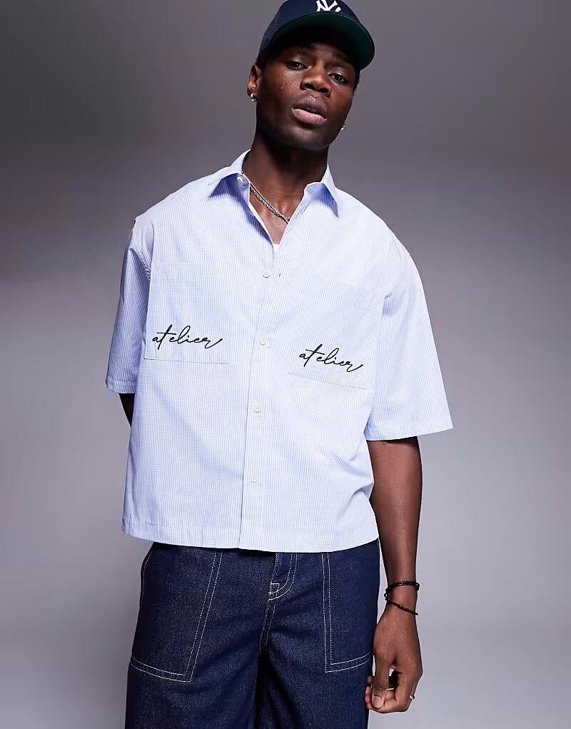 Рубашка свободного кроя ASOS DESIGN в мелкую синюю и белую клетку с вышивкой на кармане
Рубашка свободного кроя ASOS DESIGN в мелкую синюю и белую клетку с вышивкой на кармане