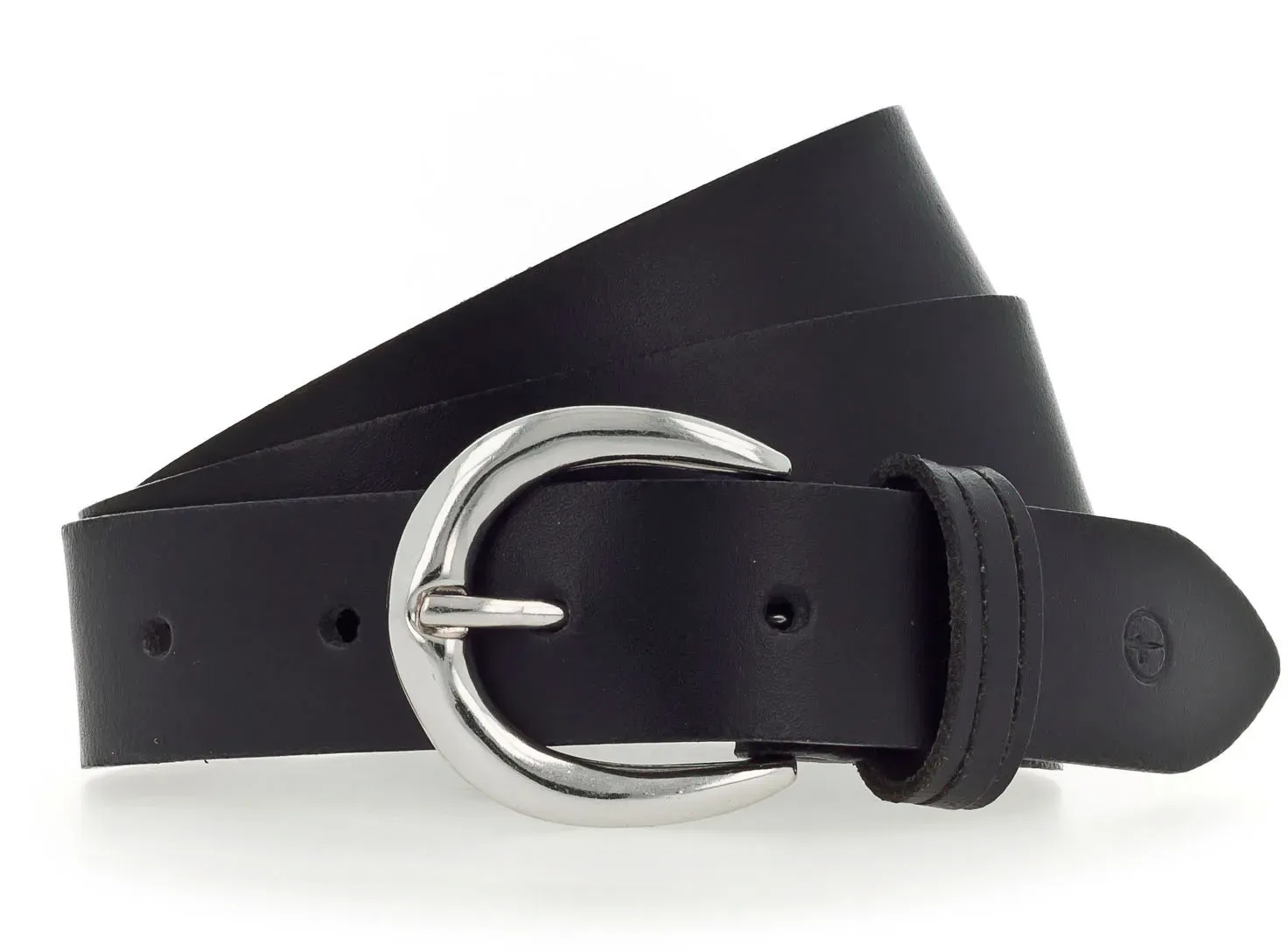 Кожаный ремень Tamaris с блестящей серебряной застежкой, черный
Кожаный ремень Tamaris с блестящей серебряной застежкой, черный