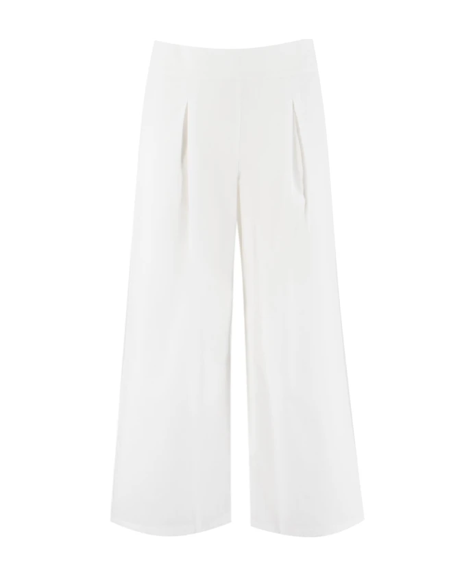 Хлопковые брюки с широкими штанинами для весны Ermanno Scervino, белый
Хлопковые брюки с широкими штанинами для весны Ermanno Scervino, белый