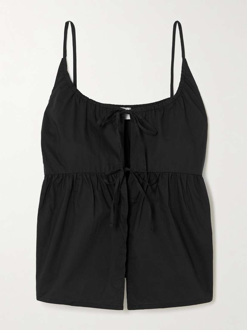 Топ из органического хлопкового поплина с завязками Deiji Studios, черный
Топ из органического хлопкового поплина с завязками Deiji Studios, черный