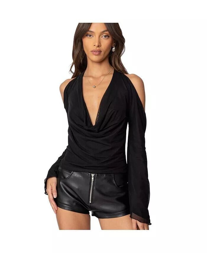 Женский топ с открытыми плечами и воротником-хомут Edikted, черный
Женский топ с открытыми плечами и воротником-хомут Edikted, черный