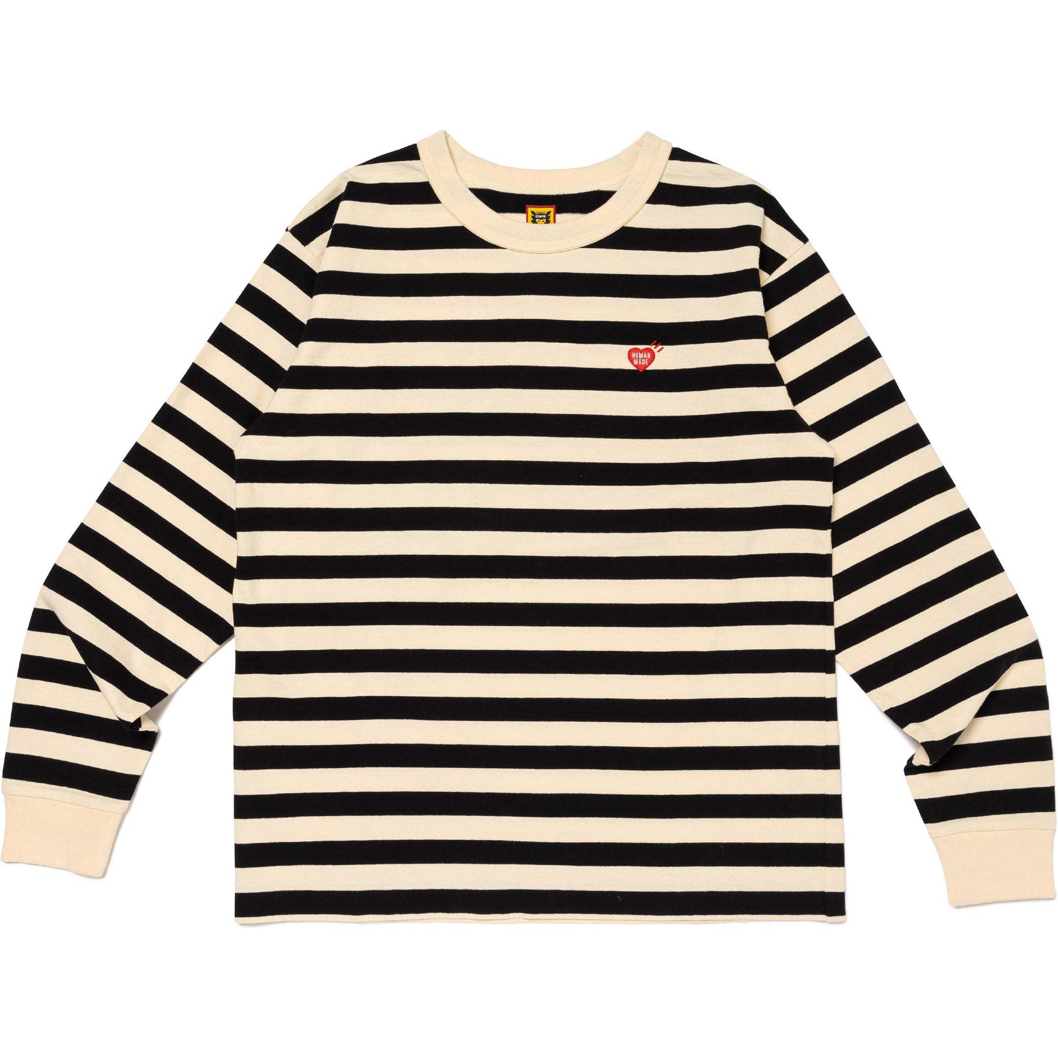 Футболка с длинным рукавом в полоску и логотипом в виде сердца HUMAN MADE, серая
Футболка с длинным рукавом в полоску и логотипом в виде сердца HUMAN MADE, серая