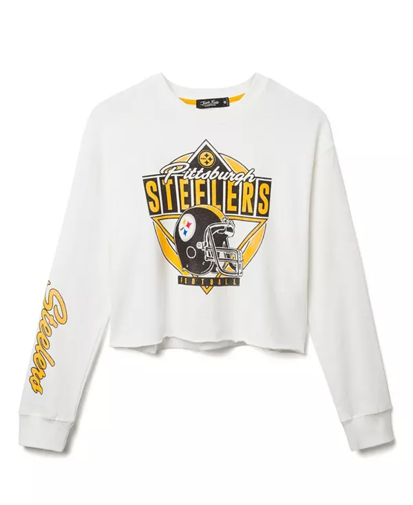 Женская флисовая толстовка с укороченным кроем в виде шлема команды «Питтсбург Стилерс» (НФЛ). Junk Food Clothing, белый
Женская флисовая толстовка с укороченным кроем в виде шлема команды «Питтсбург Стилерс» (НФЛ). Junk Food Clothing, белый