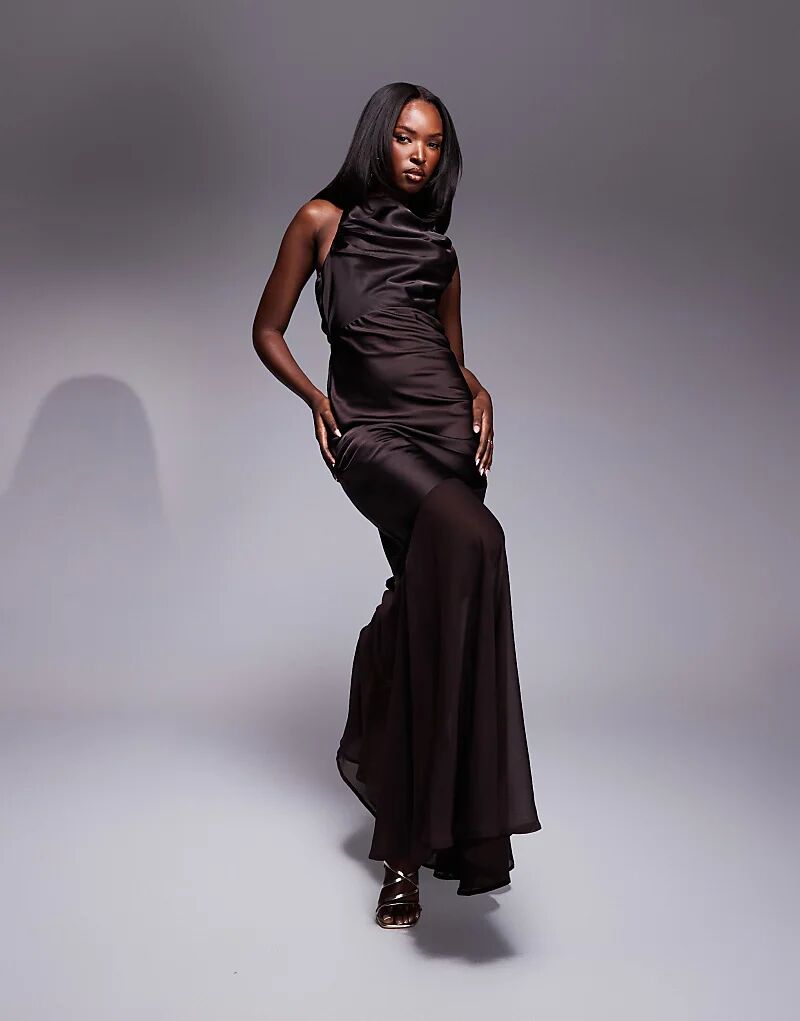 Платье макси из смеси атласа и шифона с драпировкой на лифе и открытой спиной в шоколадном цвете ASOS DESIGN
Платье макси из смеси атласа и шифона с драпировкой на лифе и открытой спиной в шоколадном цвете ASOS DESIGN