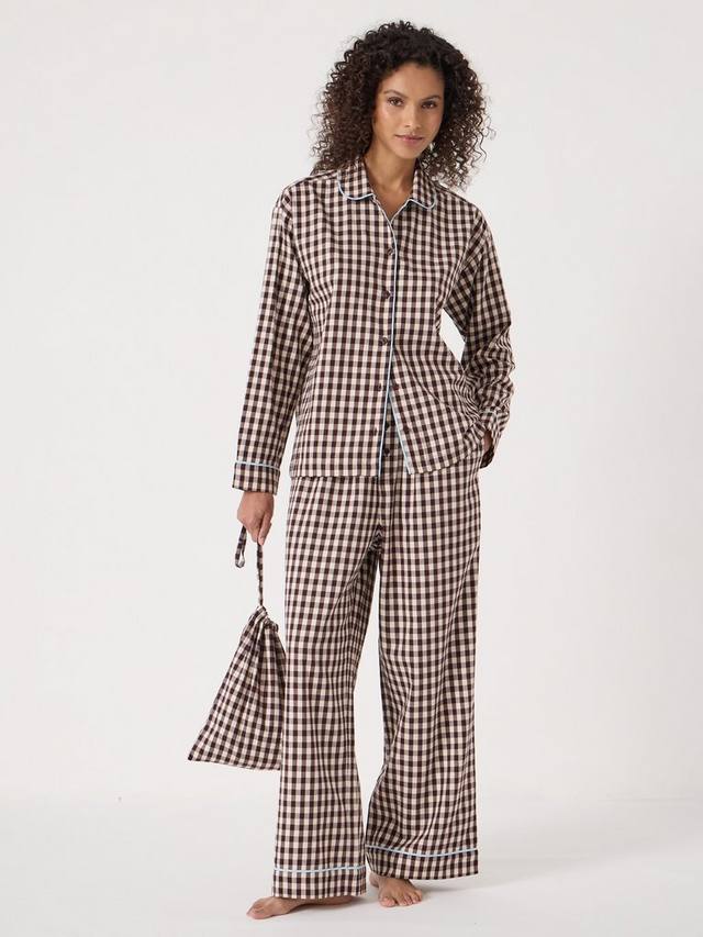 Комплект пижамы с пуговицами в клетку HUSH, Brown Mix
Комплект пижамы с пуговицами в клетку HUSH, Brown Mix