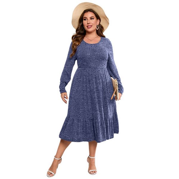 Платье Plus size с V-образным вырезом и длинным рукавом для женщин Yesfashion, Blue
Платье Plus size с V-образным вырезом и длинным рукавом для женщин Yesfashion, Blue