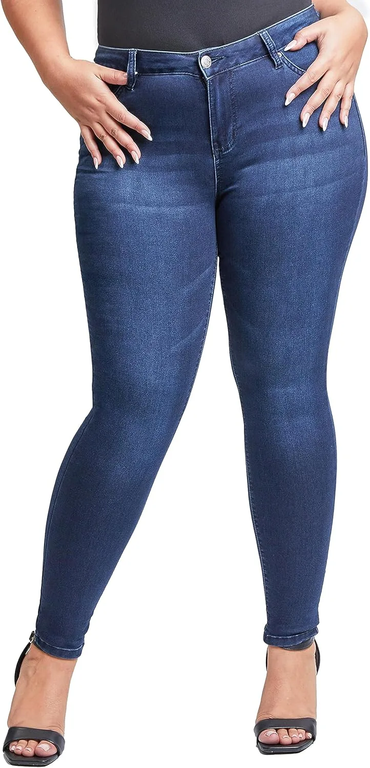 YMI Women's Plus Size Hyperdenim суперэластичные скинни джинсы
YMI Women's Plus Size Hyperdenim суперэластичные скинни джинсы
