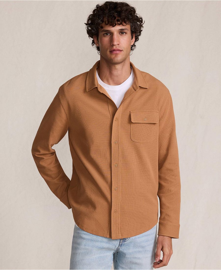 Мужская трикотажная рабочая рубашка с длинным рукавом вафельной текстуры Lands' End, Butter brown
Мужская трикотажная рабочая рубашка с длинным рукавом вафельной текстуры Lands' End, Butter brown