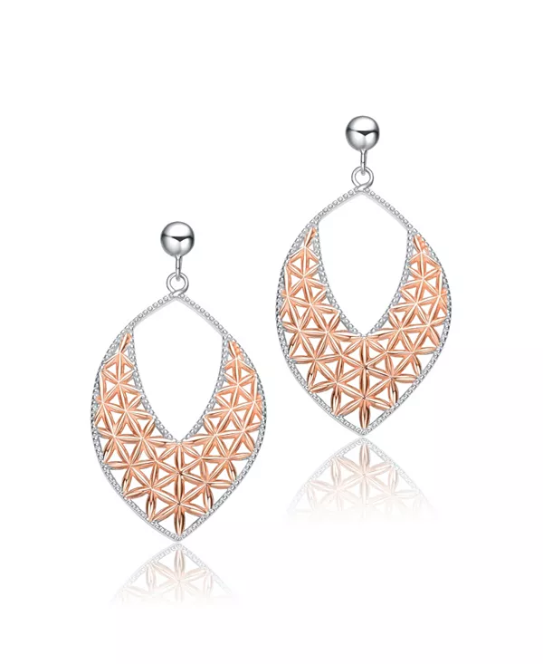 Изысканные двухцветные серьги-подвески из стерлингового серебра Genevive, rose
Изысканные двухцветные серьги-подвески из стерлингового серебра Genevive, rose