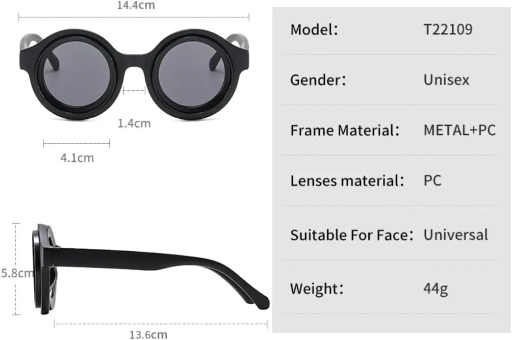 Солнцезащитные очки для мужчин и женщин - защита UV400 - маленькая оправа, круглые цветные линзы, для занятий спортом на открытом воздухе и вождения DSVIGF, Tyj243-7
Солнцезащитные очки для мужчин и женщин - защита UV400 - маленькая оправа, круглые цветные линзы, для занятий спортом на открытом воздухе и вождения DSVIGF, Tyj243-7