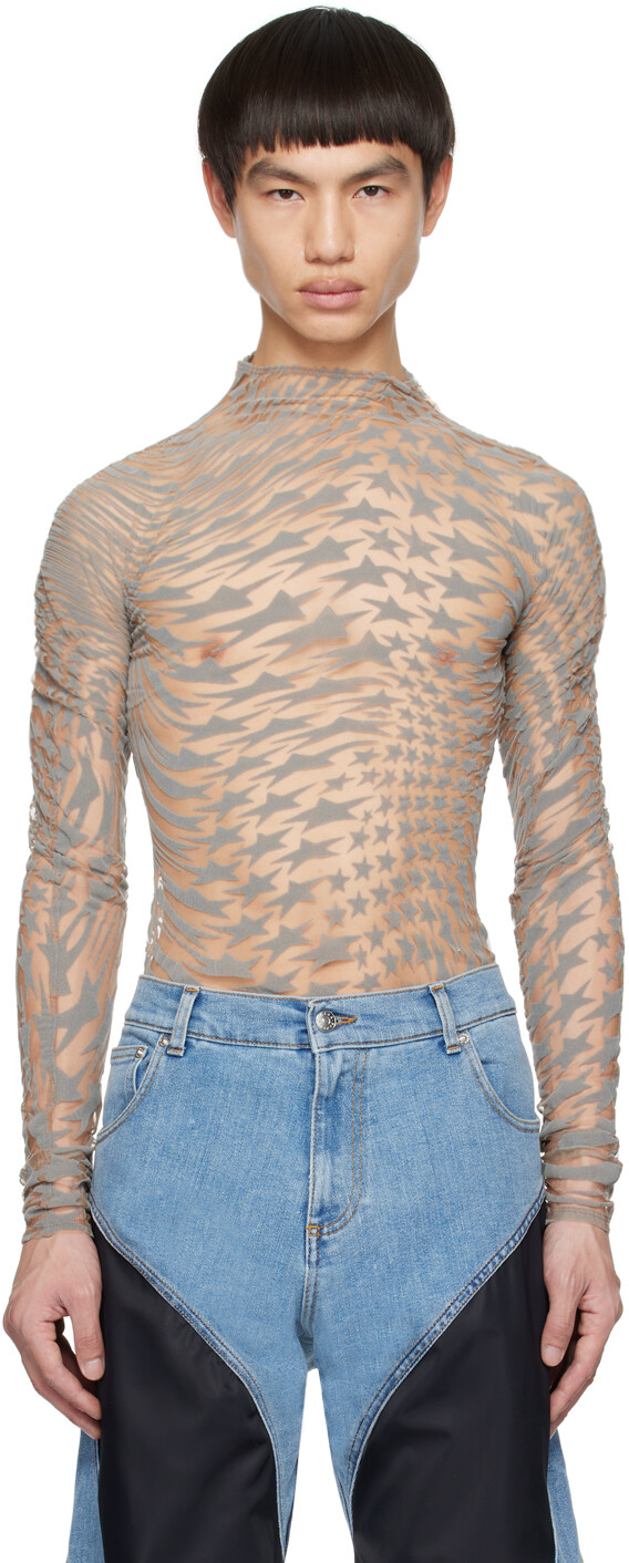 Водолазка Mugler Tan & Grey со звездами
Водолазка Mugler Tan & Grey со звездами