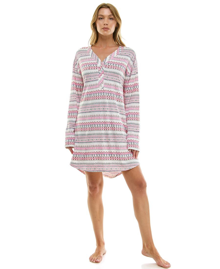Женская ночная рубашка с длинными рукавами и V-образным вырезом, с принтом Roudelain, Darla Fairisle
Женская ночная рубашка с длинными рукавами и V-образным вырезом, с принтом Roudelain, Darla Fairisle