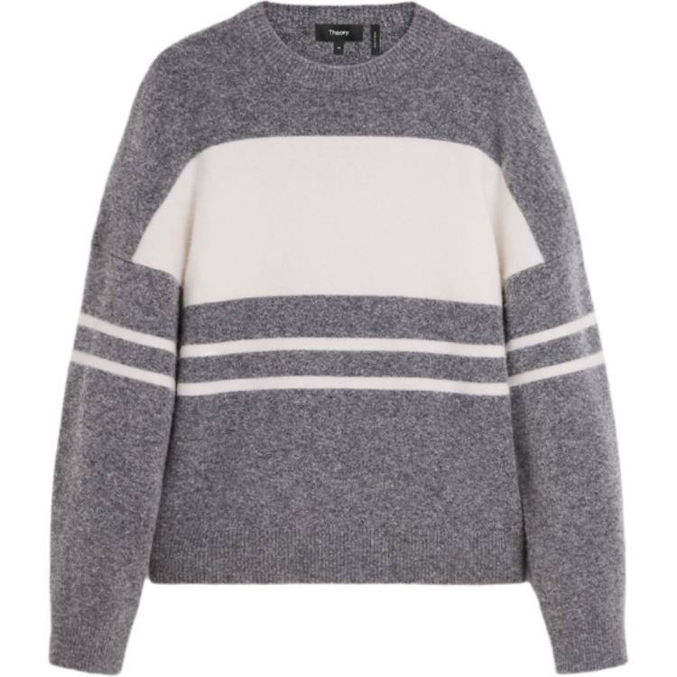 Полосатый свитер THEORY, серый/слоновая кость
Полосатый свитер THEORY, серый/слоновая кость
