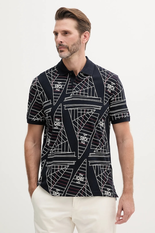 Хлопковая поло Tommy Hilfiger, темно-синий 
Хлопковая поло Tommy Hilfiger, темно-синий