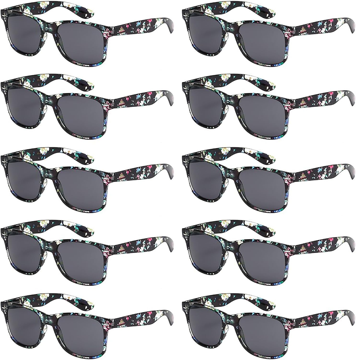 Солнцезащитные очки с защитой от УФ-излучения для мужчин и женщин – легкие и прочные, унисекс, в стиле ретро 80-х, с гибкими шарнирами, упаковка из 10 штук Got Shades, Transparent Floral | Smoke
Солнцезащитные очки с защитой от УФ-излучения для мужчин и женщин – легкие и прочные, унисекс, в стиле ретро 80-х, с гибкими шарнирами, упаковка из 10 штук Got Shades, Transparent Floral | Smoke