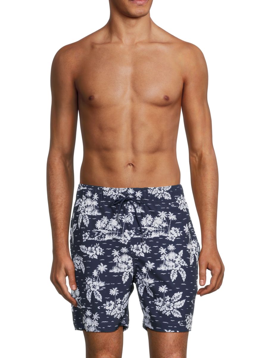 Плавки-шорты с комфортной подкладкой в тропическом стиле Onia, синий
Плавки-шорты с комфортной подкладкой в тропическом стиле Onia, синий