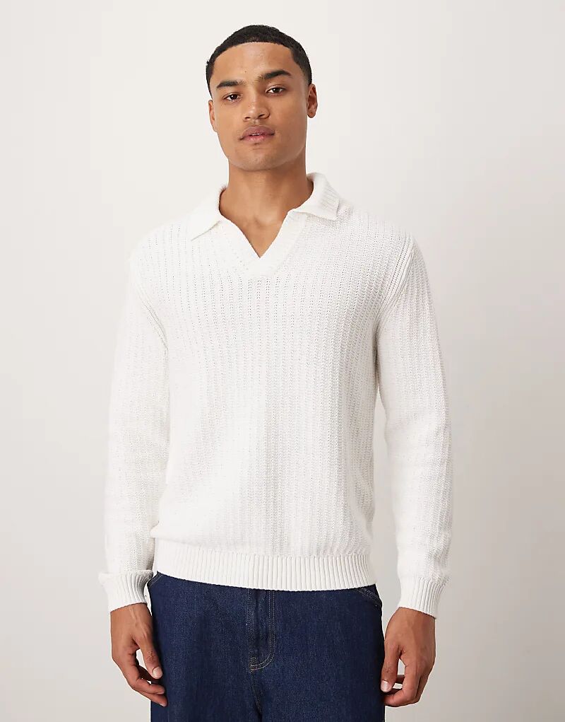 Трикотажная рубашка-поло Mango с открытым воротником белого цвета
Трикотажная рубашка-поло Mango с открытым воротником белого цвета